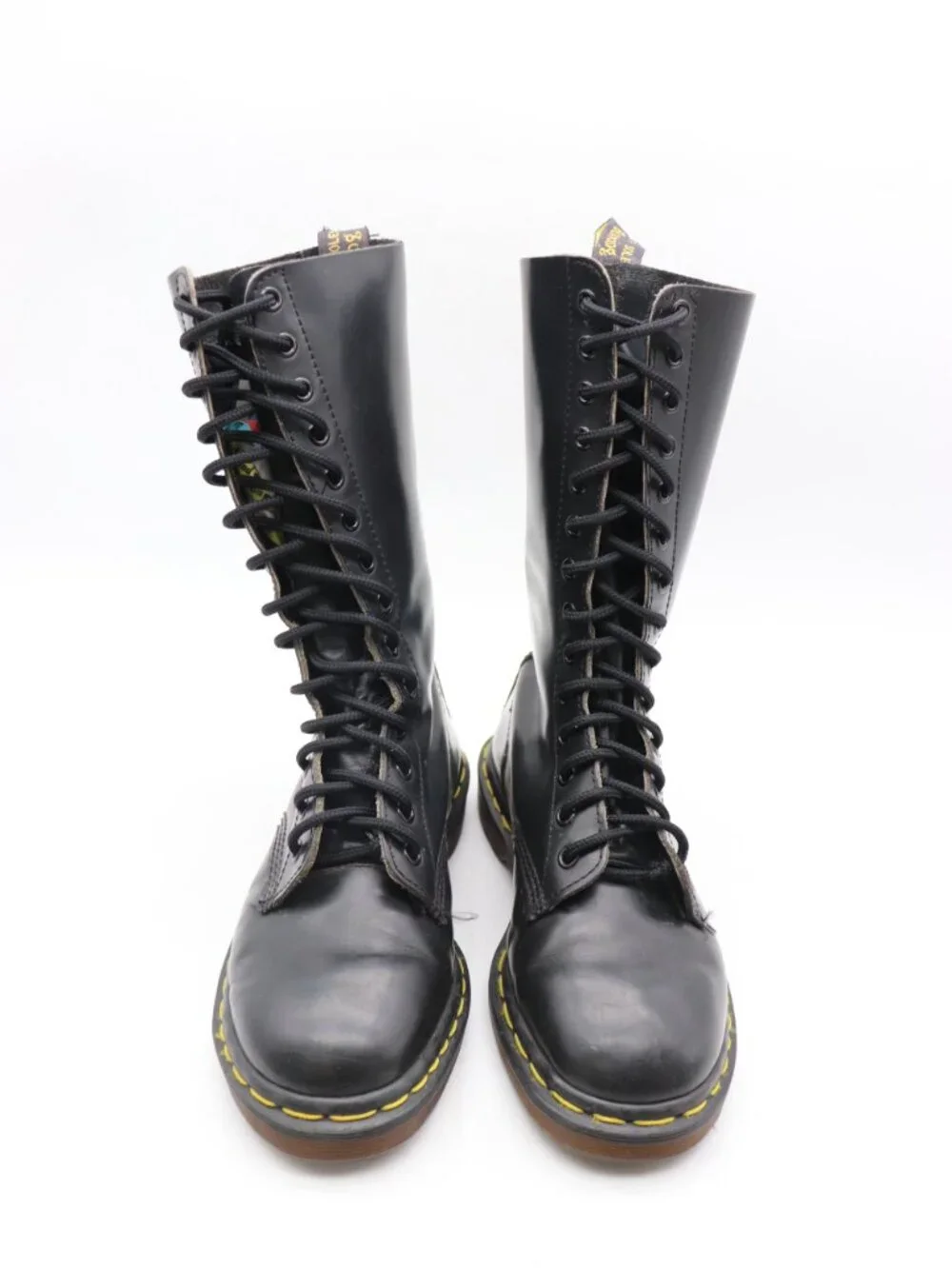 Doc Dr Martens 1914 Women's UK 6 US 8 Made In England 14 Eye Tall Black Boots